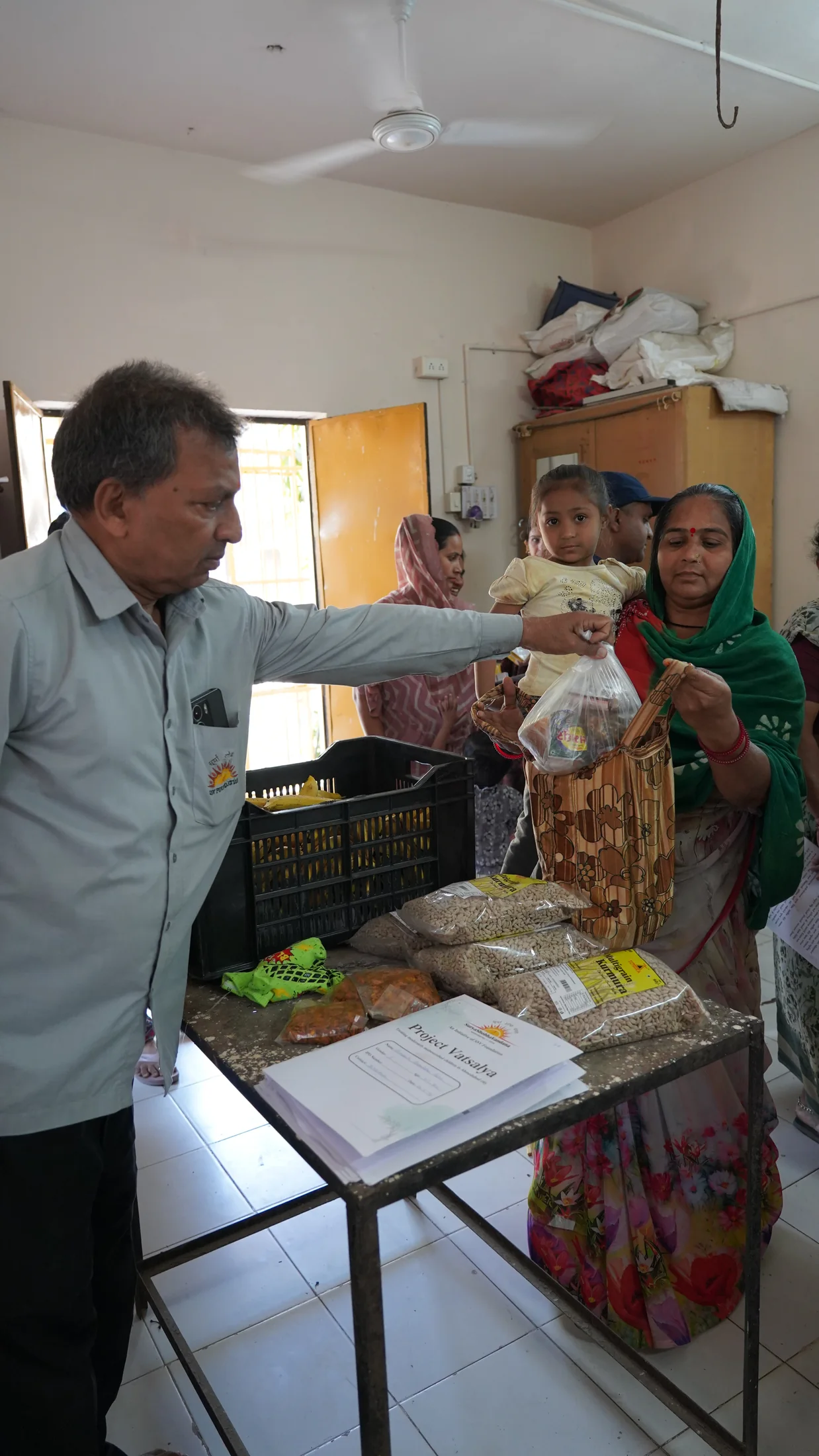 Food and ration distribution field activity in Gujarat